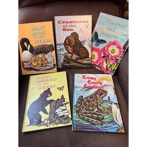5 Vtg. Children's Books by Joe Maniscalco 1960's Animals Sealife Reptiles Birds